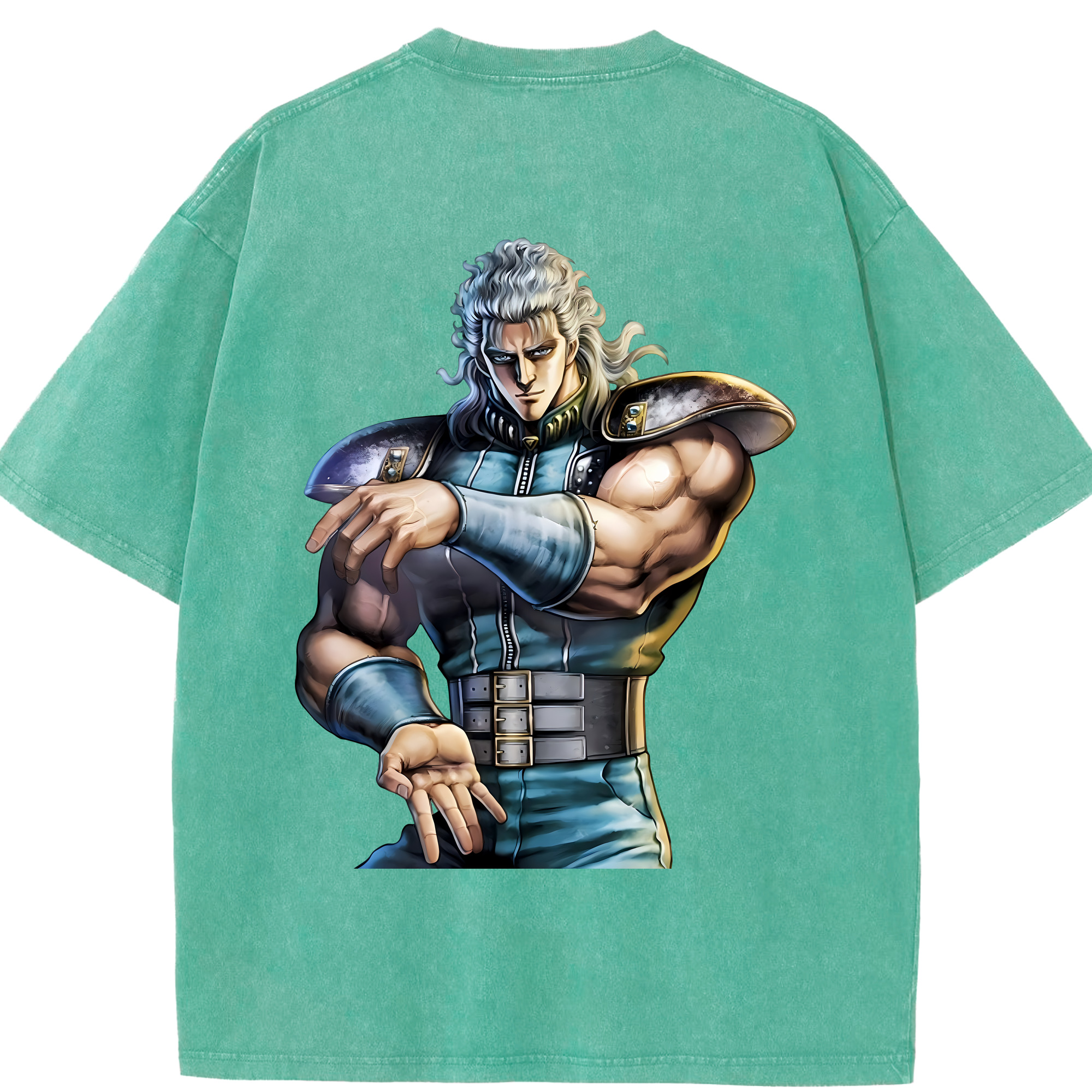 （画像用） 北斗の拳 Fist of the North Star 綿100% ヴィンテージ風 半袖Tシャツ（背面プリント）